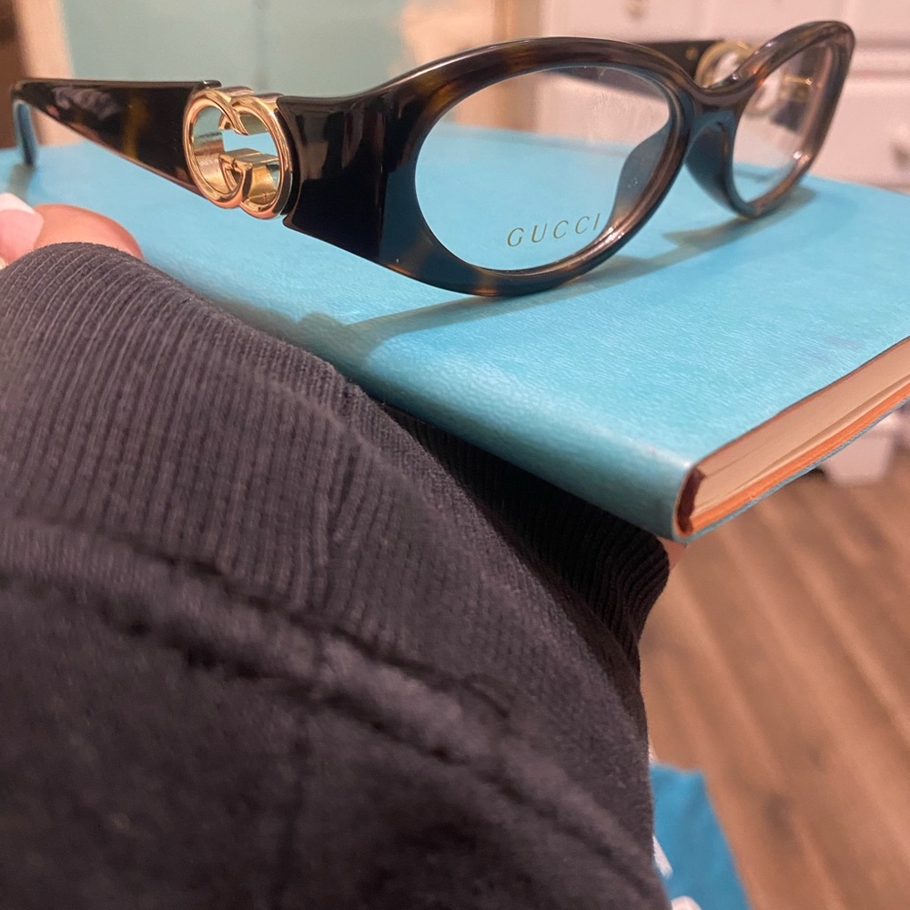 Gucci Tortoiseshell Glasses with Gold Accents